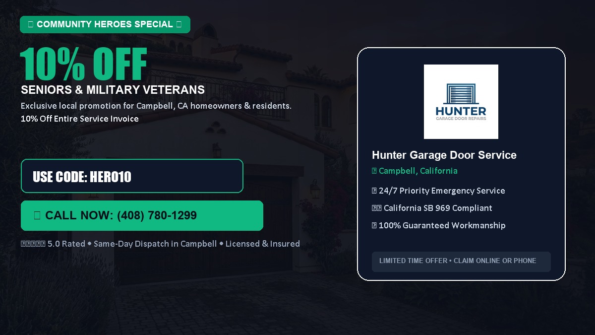 10% OFF Senior Citizens (65+) & Military / Veteran Community Discount in Campbell, CA